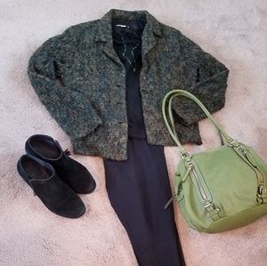 Green tweed jacket by Dressbarn. Size L